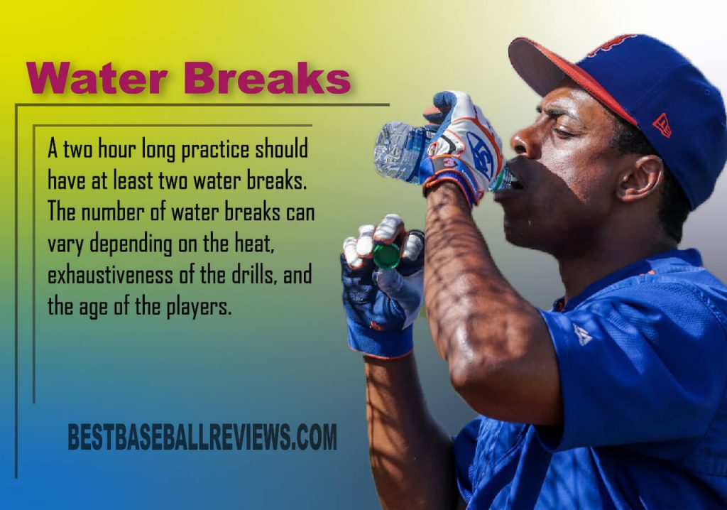 Water break Baseball practice